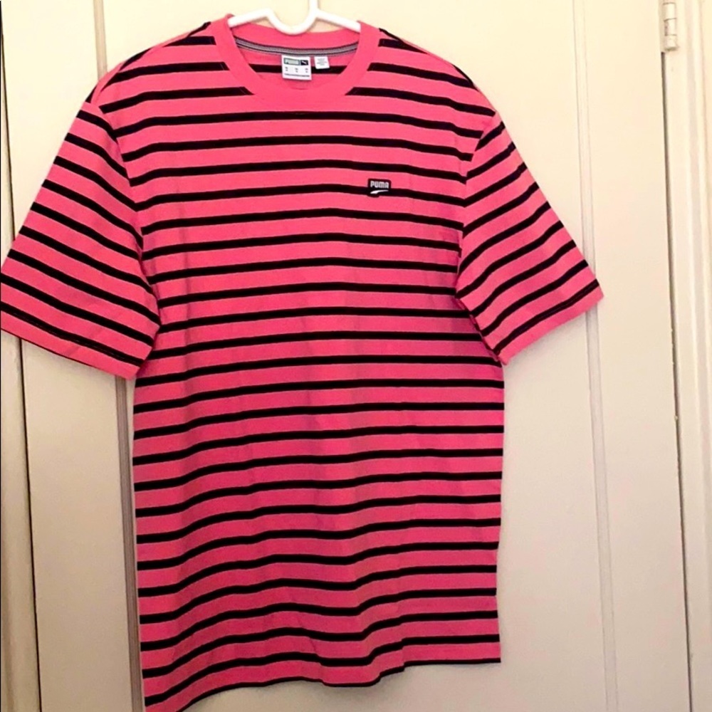 NWT Puma pink stripe tee shirt size: M